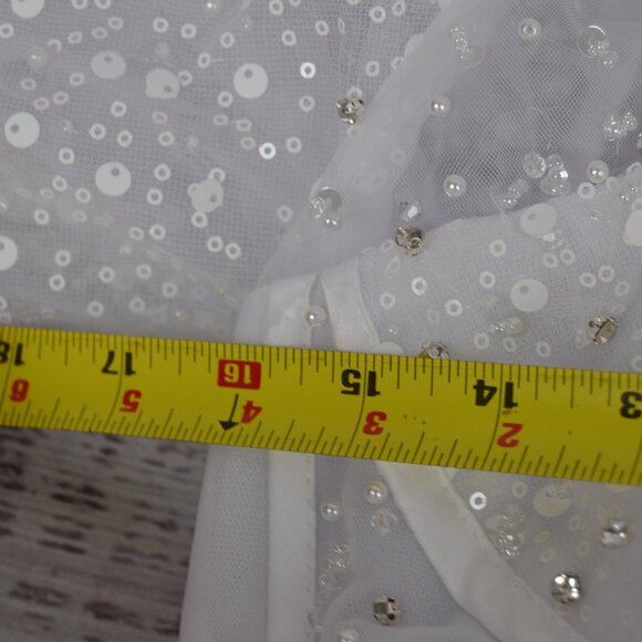 Prom Dress Ball Gown Quinceanera White Sparkly Sz 0 2 4 SEE MEASUREMENTS NWT - Picture 8 of 16